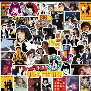 $1 PULP FICTION STICKERS. 10 @RANDOM. NEW. $1 WITH ANY $10 ORDER OR MORE